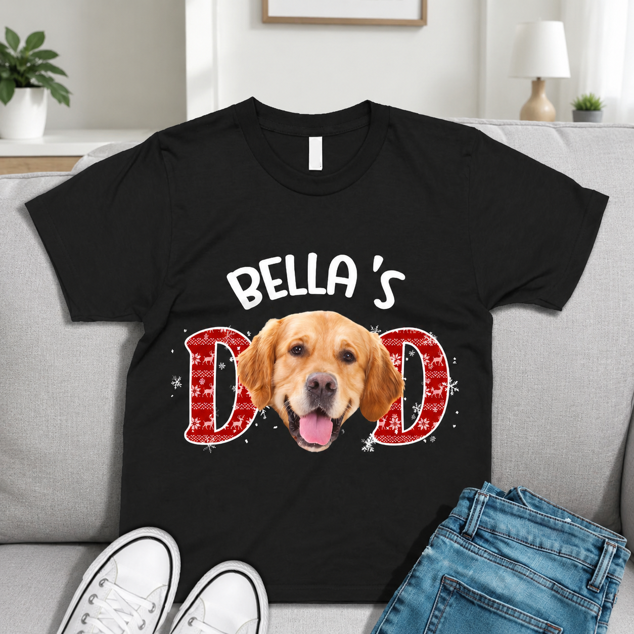 Custom Hpt Dog Cat Dad T-Shirt — Gift for Dad YGPQG