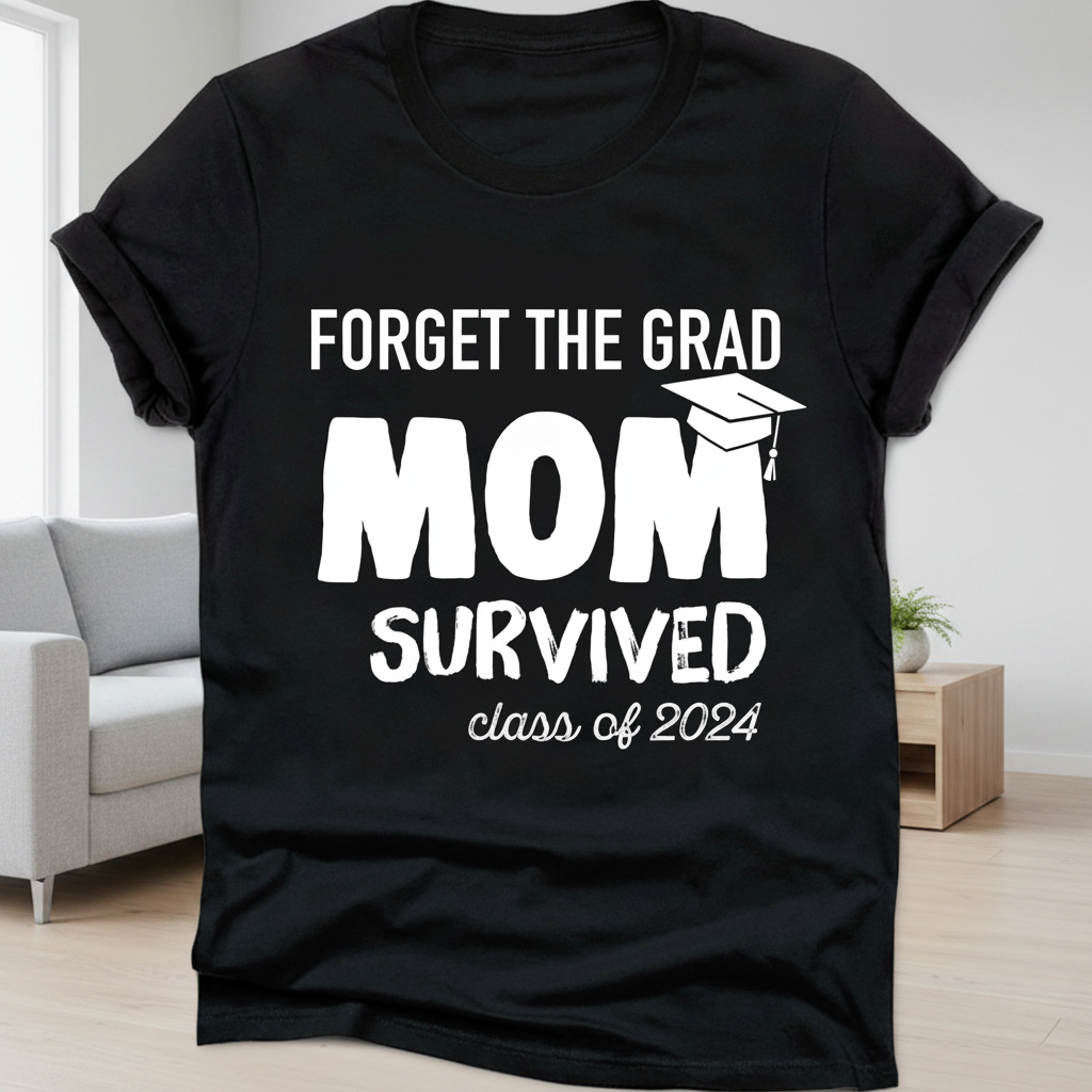 Custom Forget Grad Mom Survived T-Shirt — Gift for Mom 2TA7X