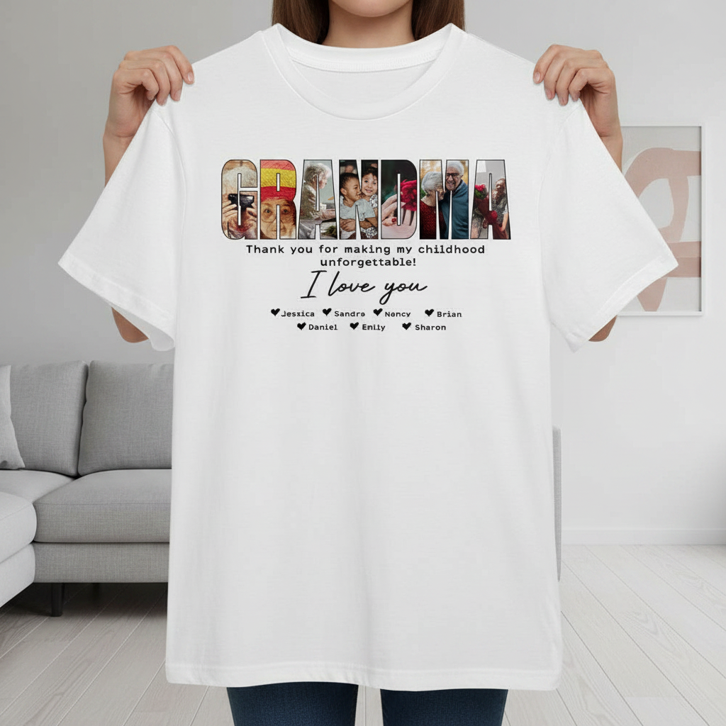 Custom Grandma From Grandkids Bright T-Shirt — Gift for Mom XEUNT