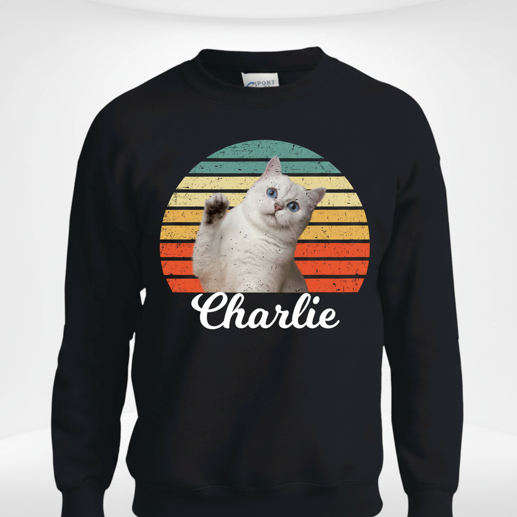 Custom Dog Cat Vintage Retro T-Shirt — Gift for Cat Lovers DXECA