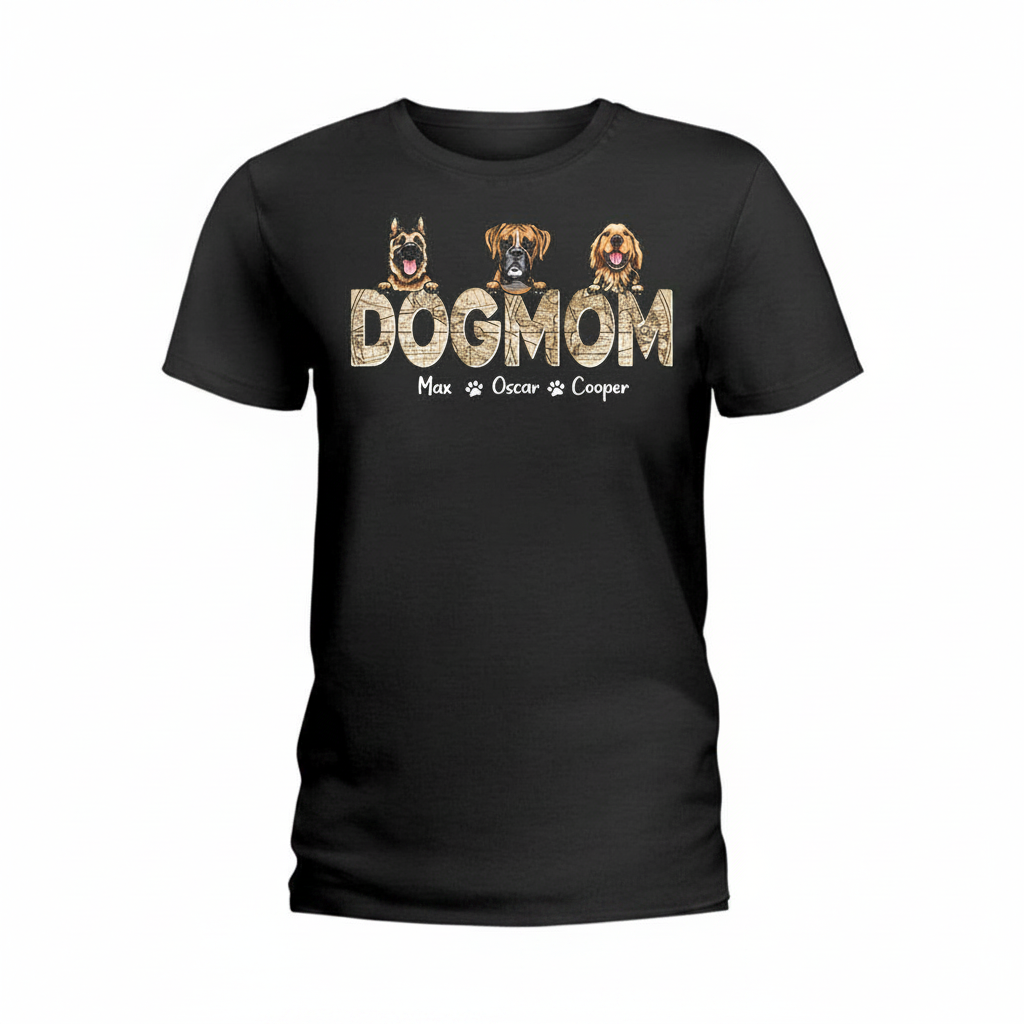 Custom Dog Dad Vintage Map T-Shirt — Gift for Dad ENESN