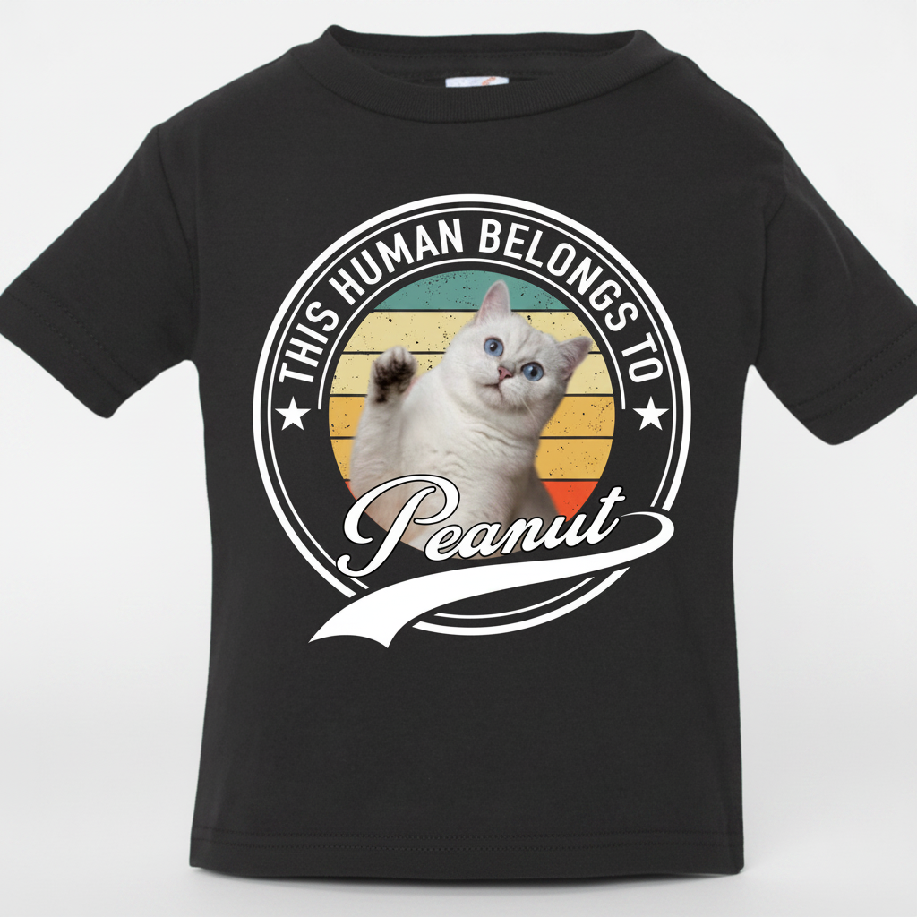 Custom Human Belongs Dog Cat T-Shirt — Gift for Cat Lovers ZZ4CK