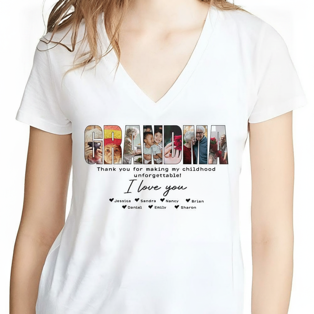 Custom Grandma From Grandkids Bright T-Shirt — Gift for Mom XEUNT