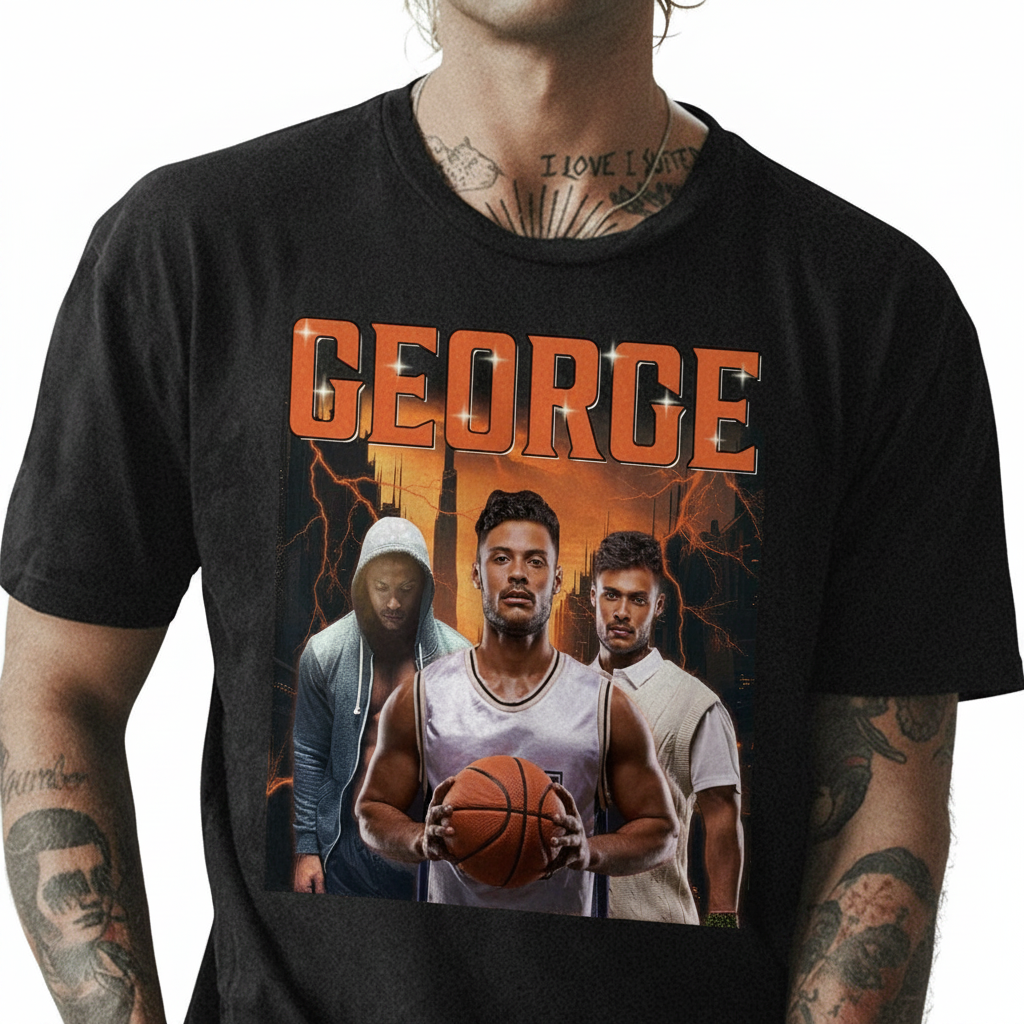 Custom Face Portrait Vintage T-Shirt — Custom Gift 2KUZZ