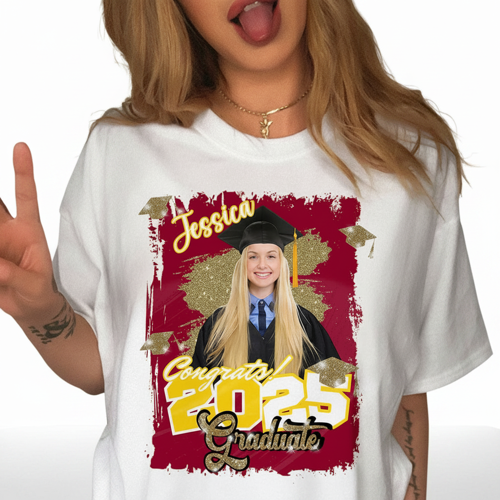 Custom Congrats Graduate Bright T-Shirt — Custom Gift J5G63