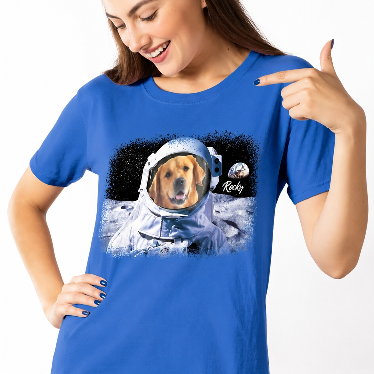 Custom Dog Astronut Image T-Shirt — Gift for Dog Lovers P62GF