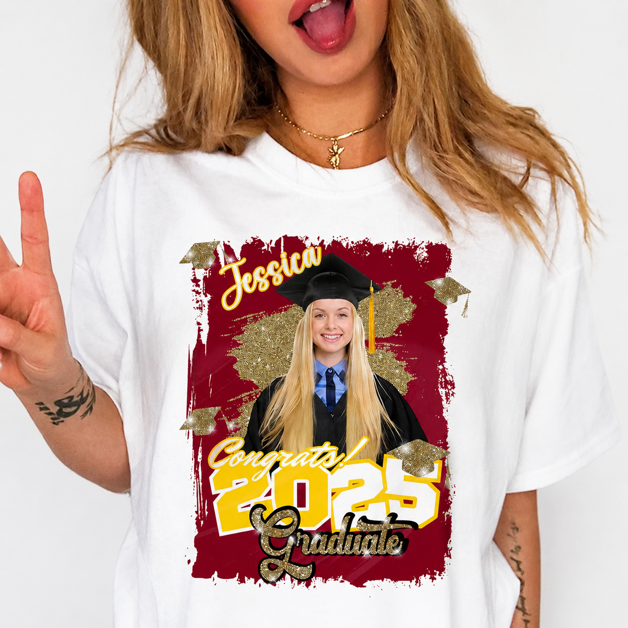 Custom Congrats Graduate Bright T-Shirt — Custom Gift HNCKB
