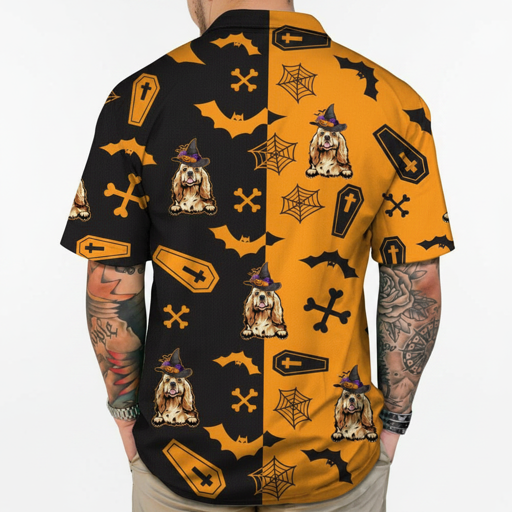 Custom Dog Cat Clipart Halloween Hawaiian Shirt — Gift for Cat Lovers GM5H5