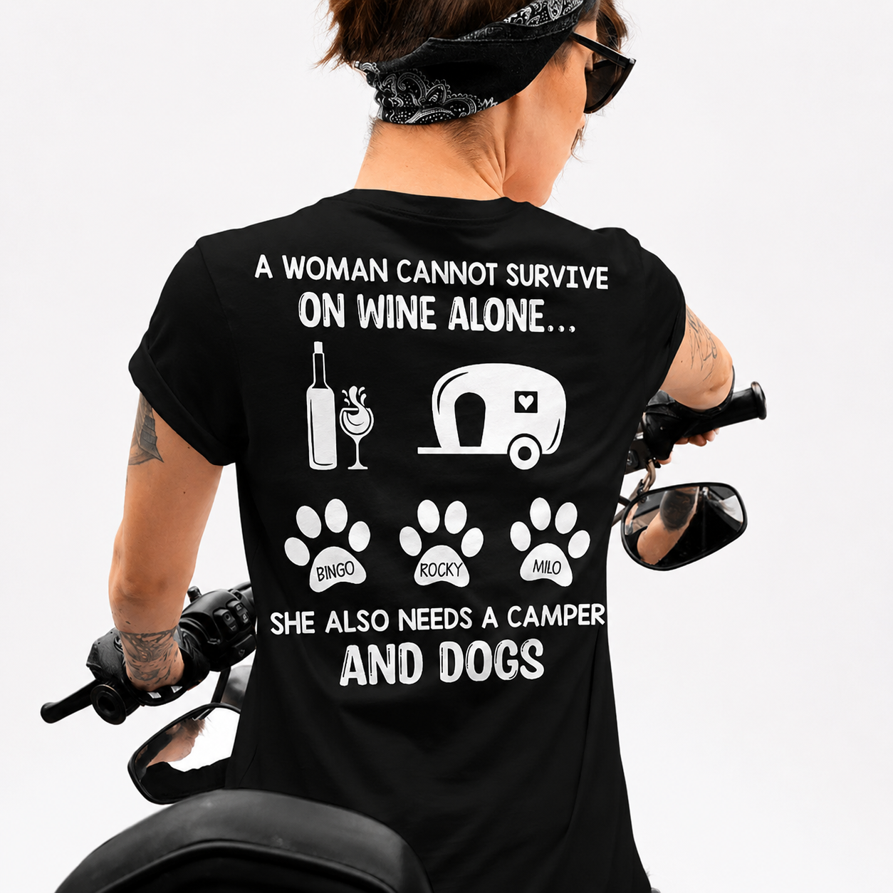 Custom Cannot Survive Wine Alone T-Shirt — Gift for Dog Lovers 8Q9JG