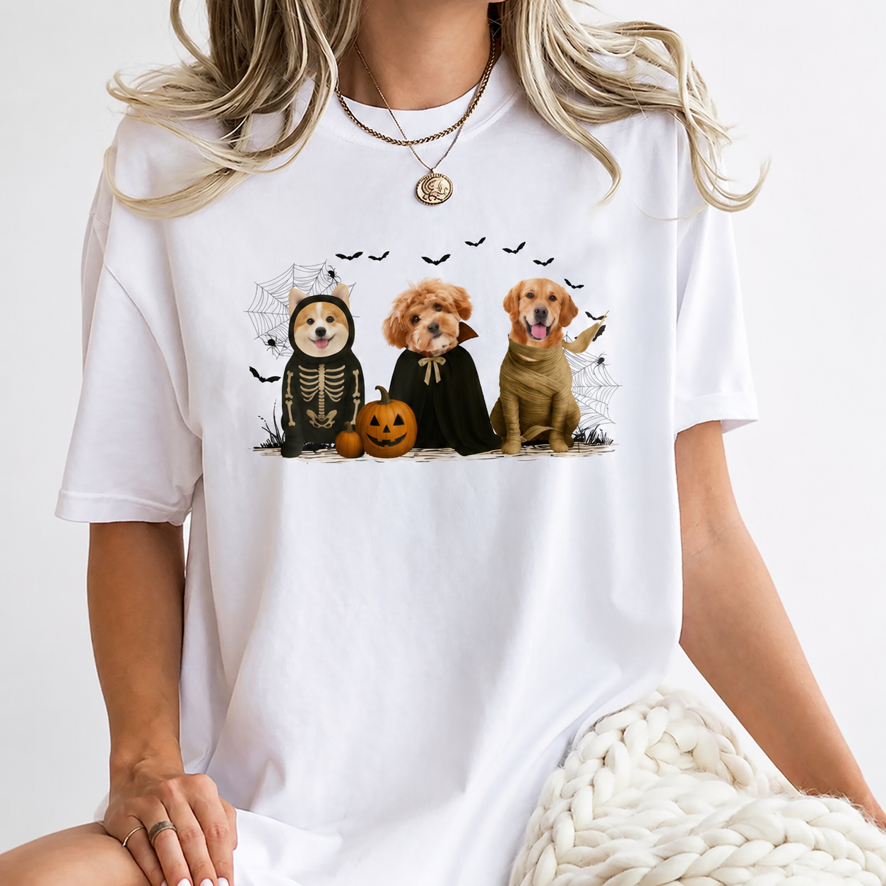 Custom Gothic Halloween Dog Lover T-Shirt — Gift for Dog Lovers 5VT7Y