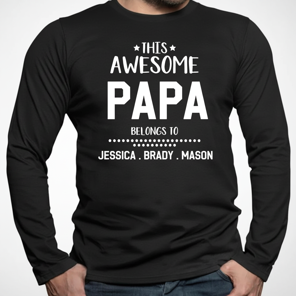 Custom Copy This Awesome Papa T-Shirt — Gift for Dad XEHKU