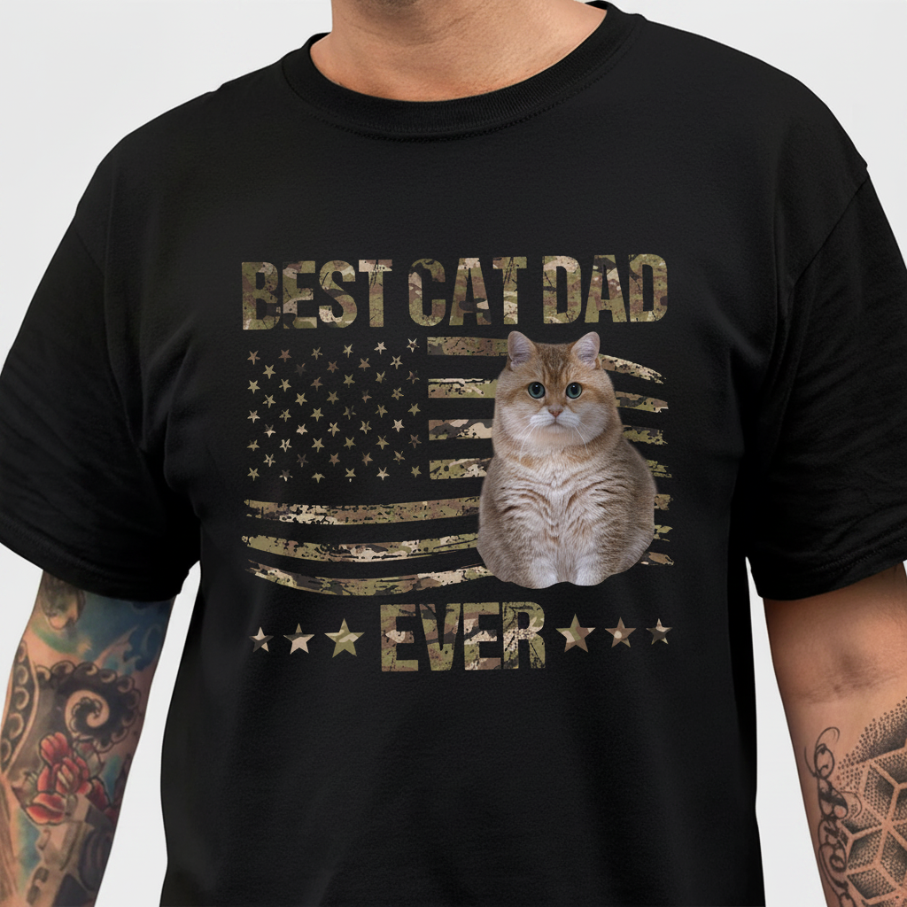 Custom Best Cat Dad Ever T-Shirt — Gift for Dad U429M