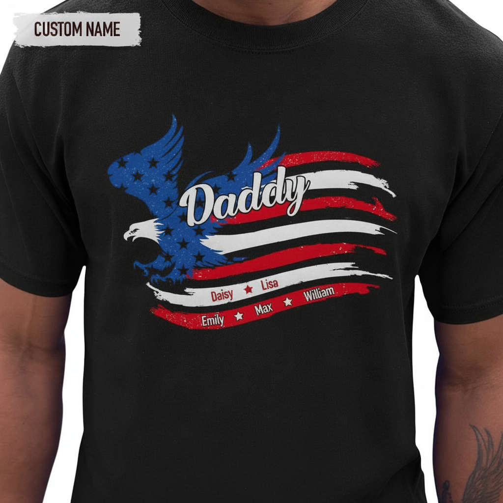 Custom Papa Patriotic America Family Garden Flag — Gift for Dad AJP8H