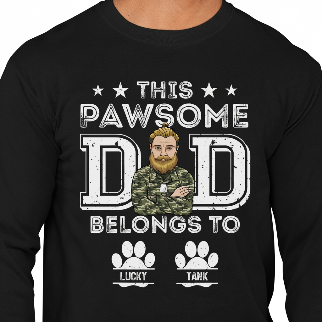 Custom This Pawsome Dad Belongs T-Shirt — Gift for Dad XRKET