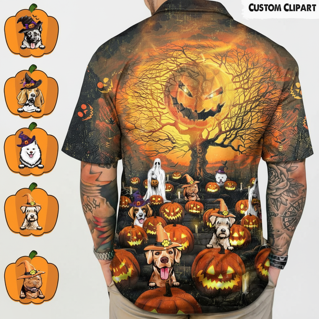 Custom Cat Dog Halloween Hawaiian Shirt — Gift for Cat Lovers 5ZBX5