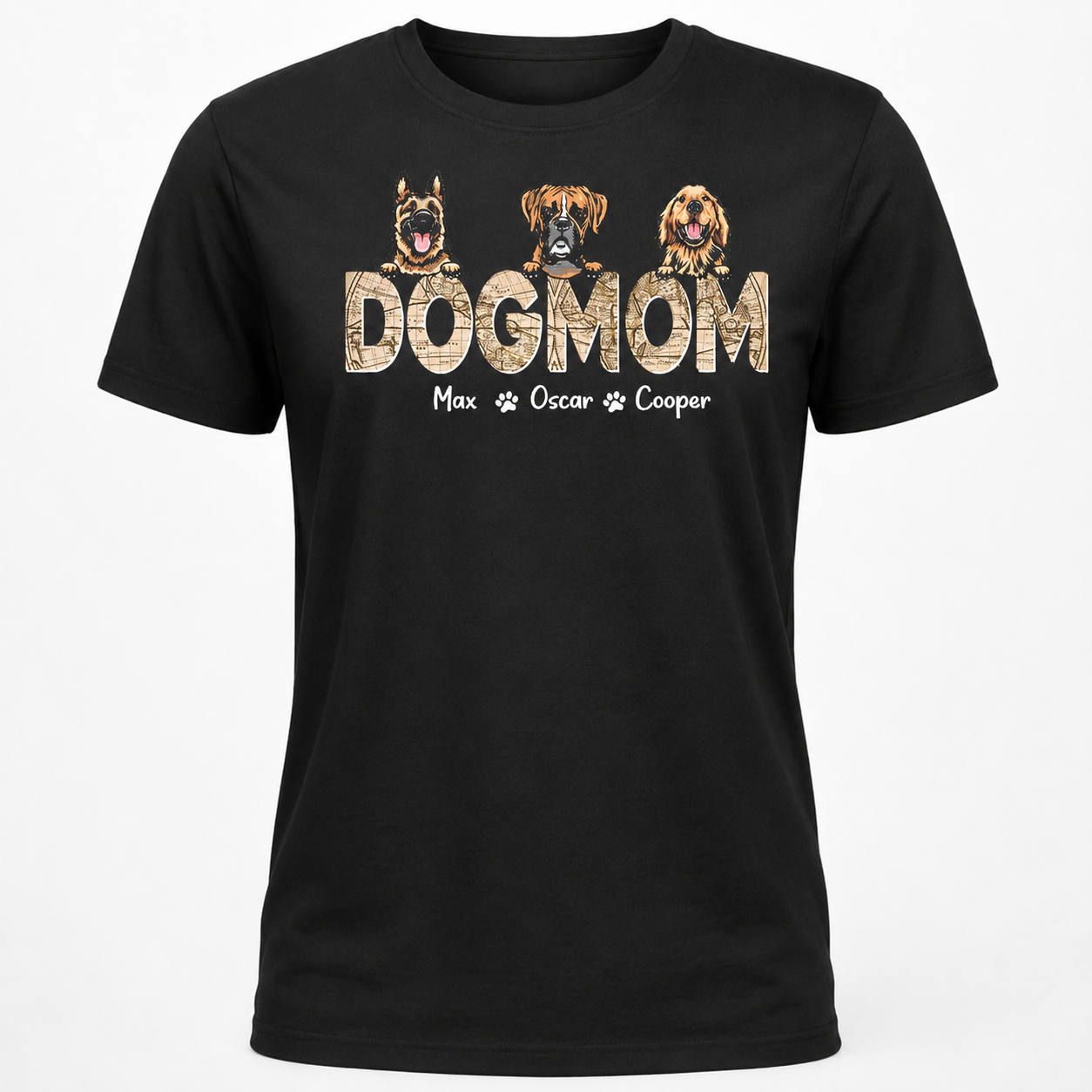 Custom Dog Dad Vintage Map T-Shirt — Gift for Dad F75Y2