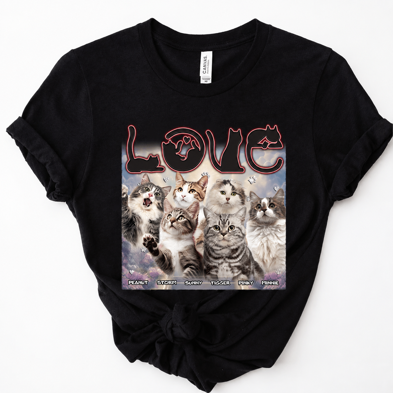 Custom Love Cats Vintage Bootleg T-Shirt — Gift for Cat Lovers W8WZT