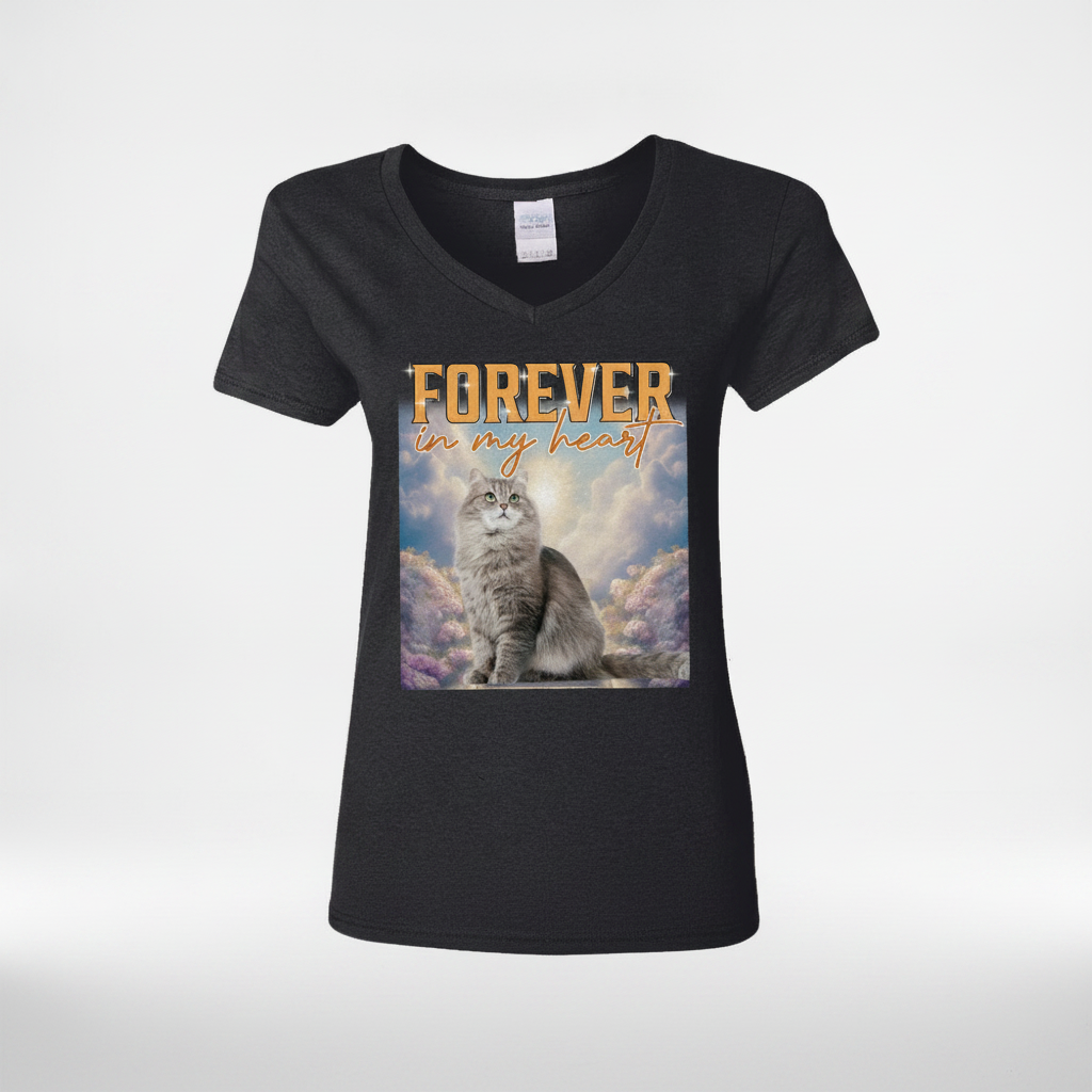 Custom Cat Portrait Retro T-Shirt — Gift for Cat Lovers ZBJXB