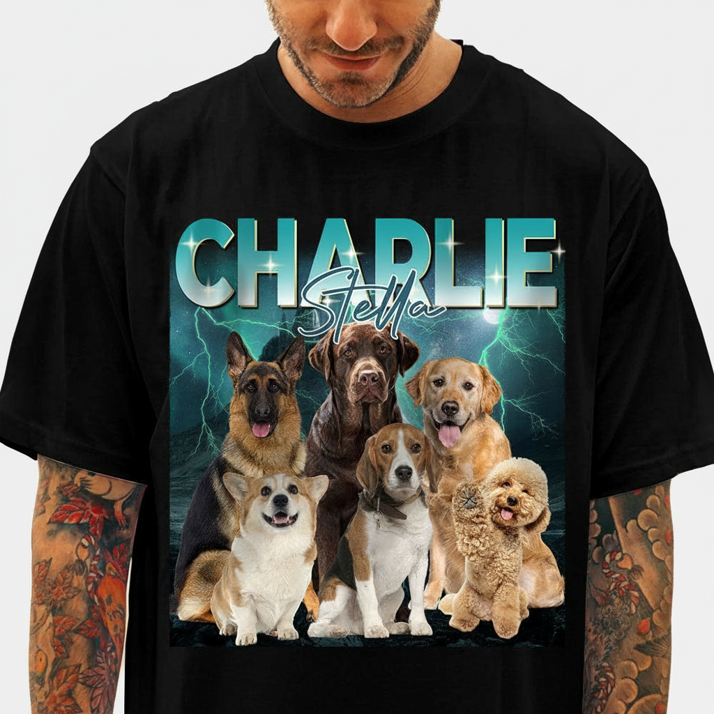 Custom Gradient Name Dog Lover T-Shirt — Gift for Dog Lovers 52GV3