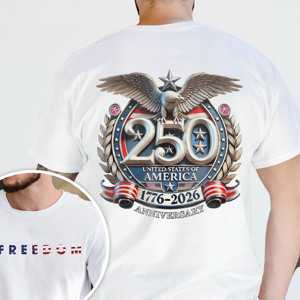 Custom Freedom Usa Eagles 250th T-Shirt — Patriotic Gift B7H2X