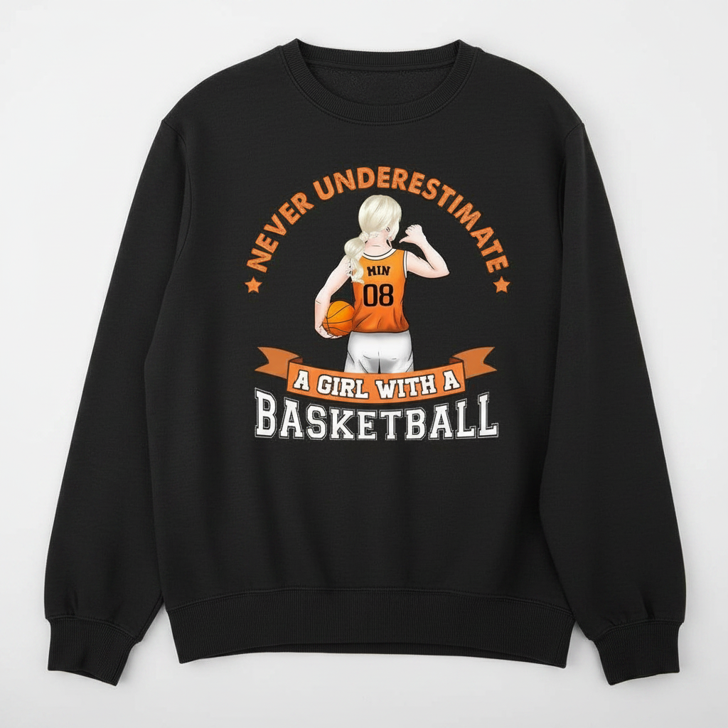 Custom Basketball Never Underestimate Girl T-Shirt — Custom Gift 62TFG