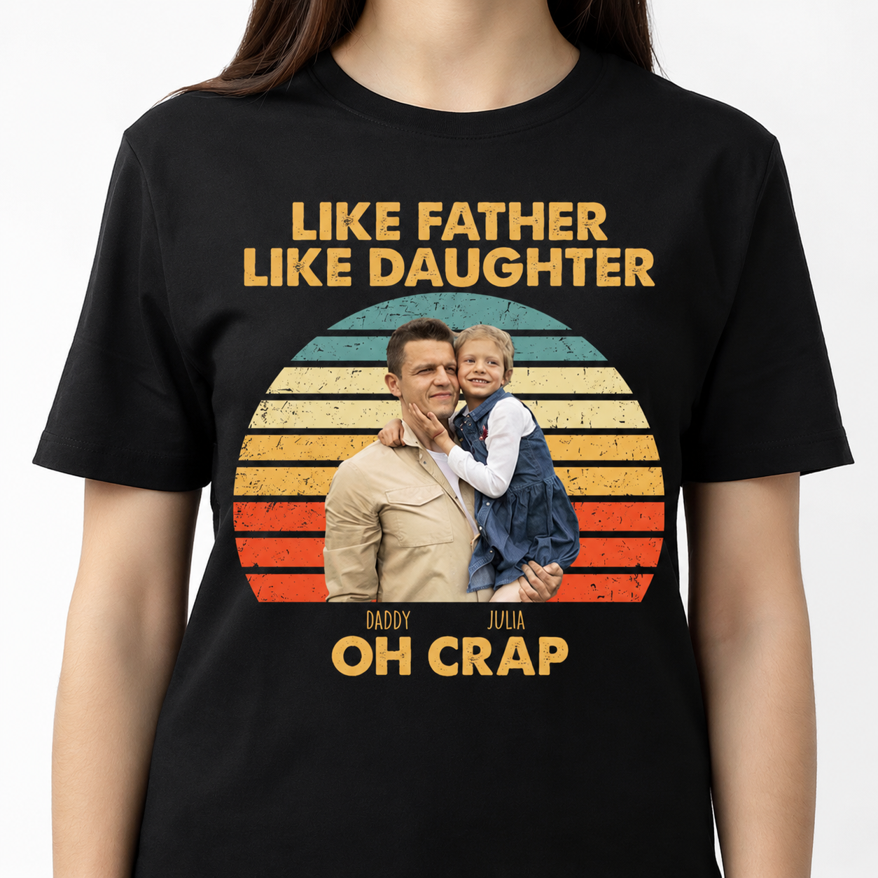 Custom Like Father Daughter Retro T-Shirt — Gift for Dad H4JPY