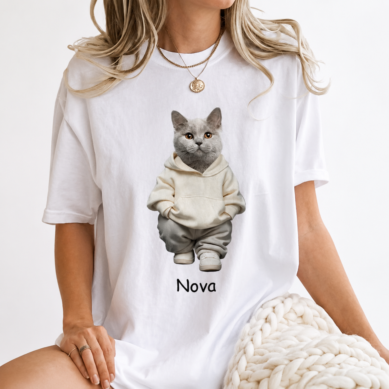 Custom Mha Name Dog Cat T-Shirt — Gift for Cat Lovers 4KBKX