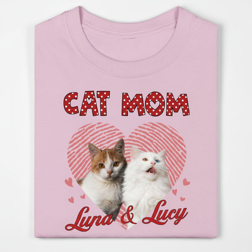Custom Dog Mom Cat C550v3 T-Shirt — Gift for Mom 4EU4A