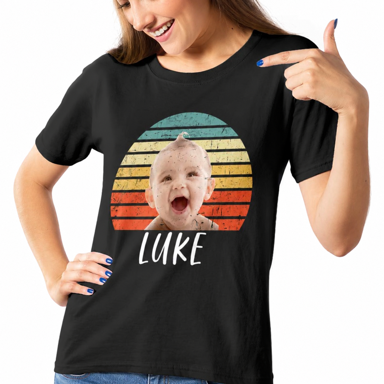Custom Vintage Retro Face T-Shirt — Custom Gift VCCRQ