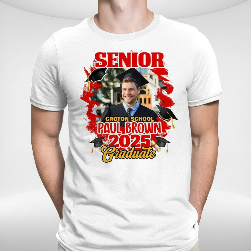 Custom Congrats Senior Graduation Bright T-Shirt — Custom Gift KQSBE