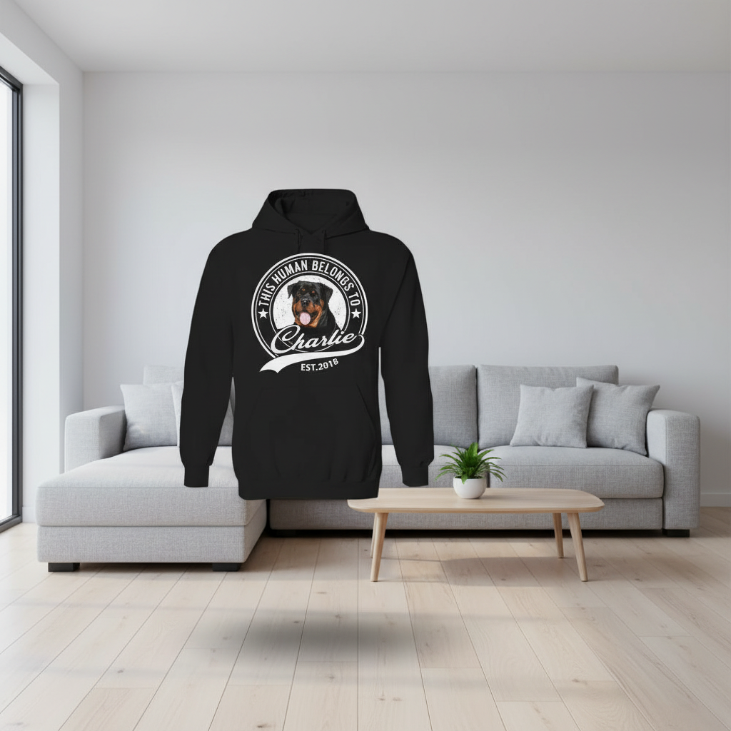 Custom This Human Belongs Dog T-Shirt — Gift for Cat Lovers ZNDPA