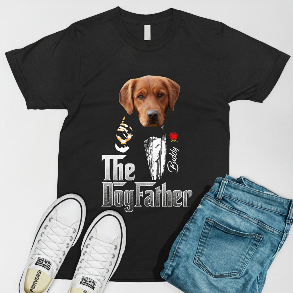 Custom Dogfather Gentlemen Dog Dad T-Shirt — Gift for Dad NAXYX