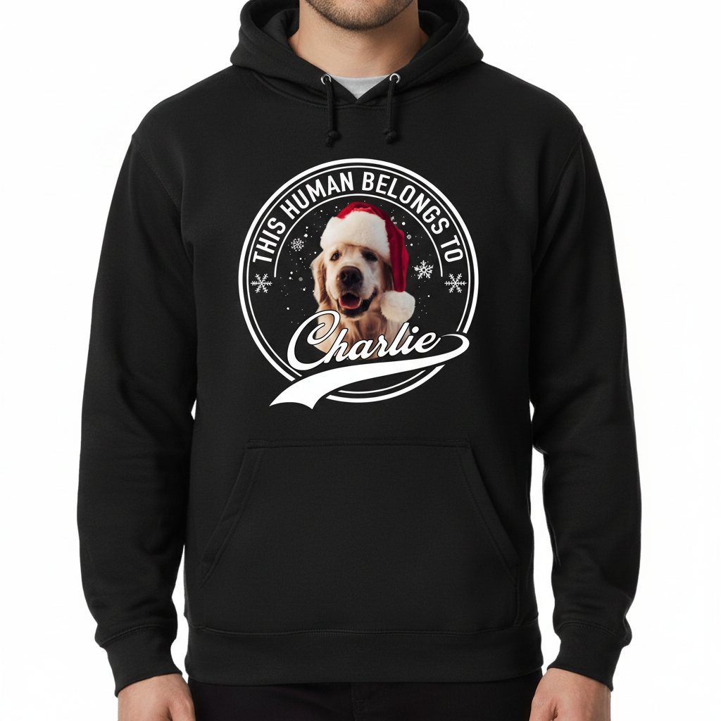 Custom Human Belongs Christmas Dog T-Shirt — Christmas Gift 882ZG