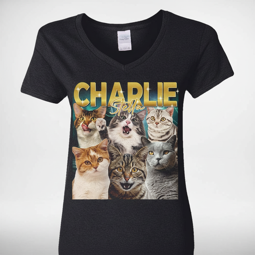 Custom Cat Gradient Name T-Shirt — Gift for Cat Lovers ZKCSU