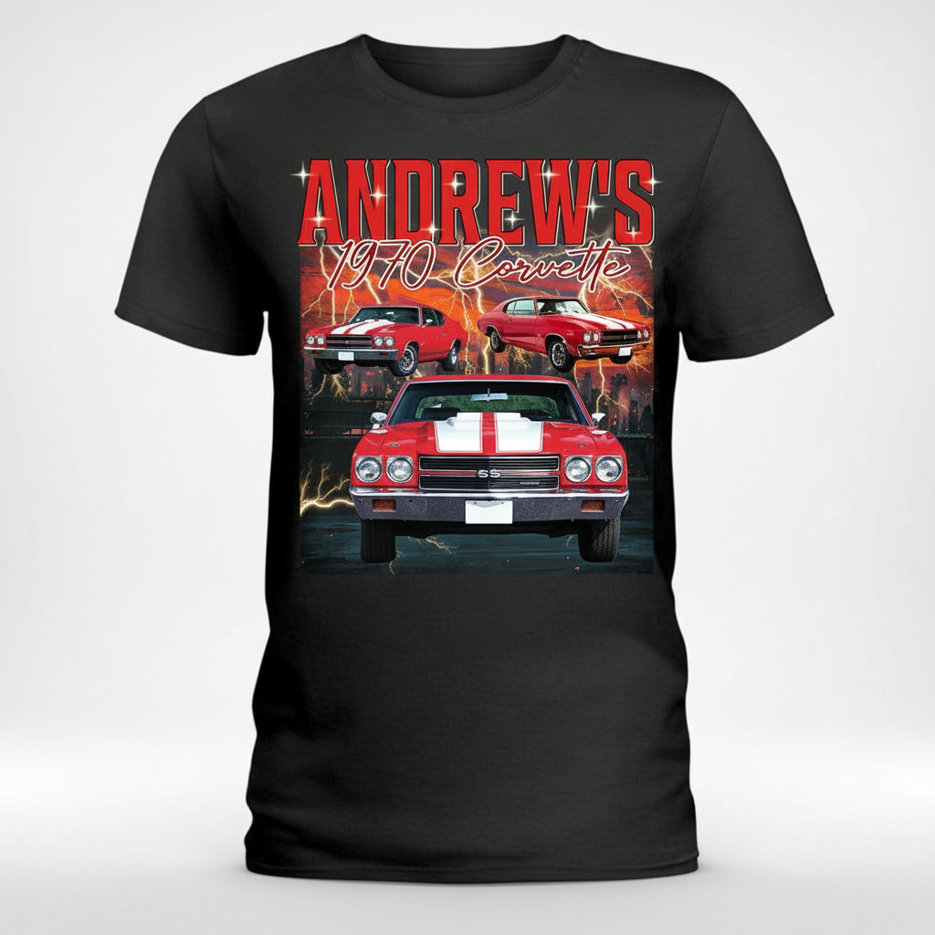 Custom Classic Car Portrait Retro T-Shirt — Custom Gift QFKNR