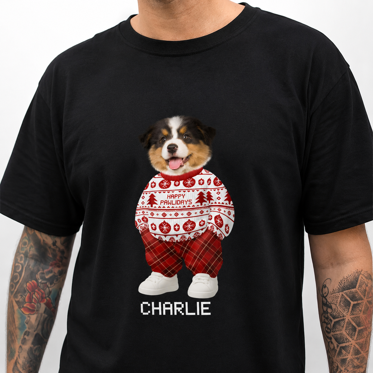 Custom Mha Dog Cat Xmas T-Shirt — Christmas Gift FQYT7
