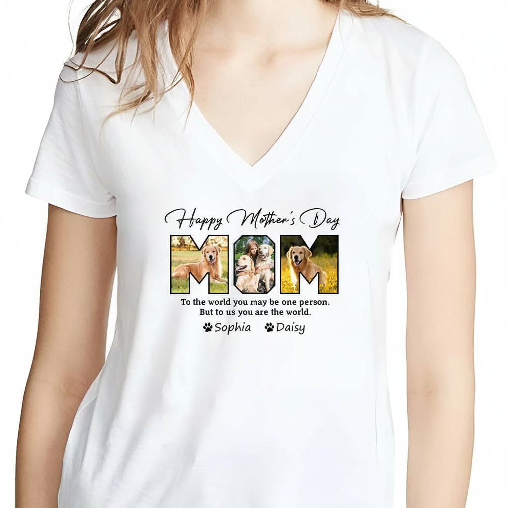 Custom Happy Mothers Day Dog T-Shirt — Gift for Mom GDGAG