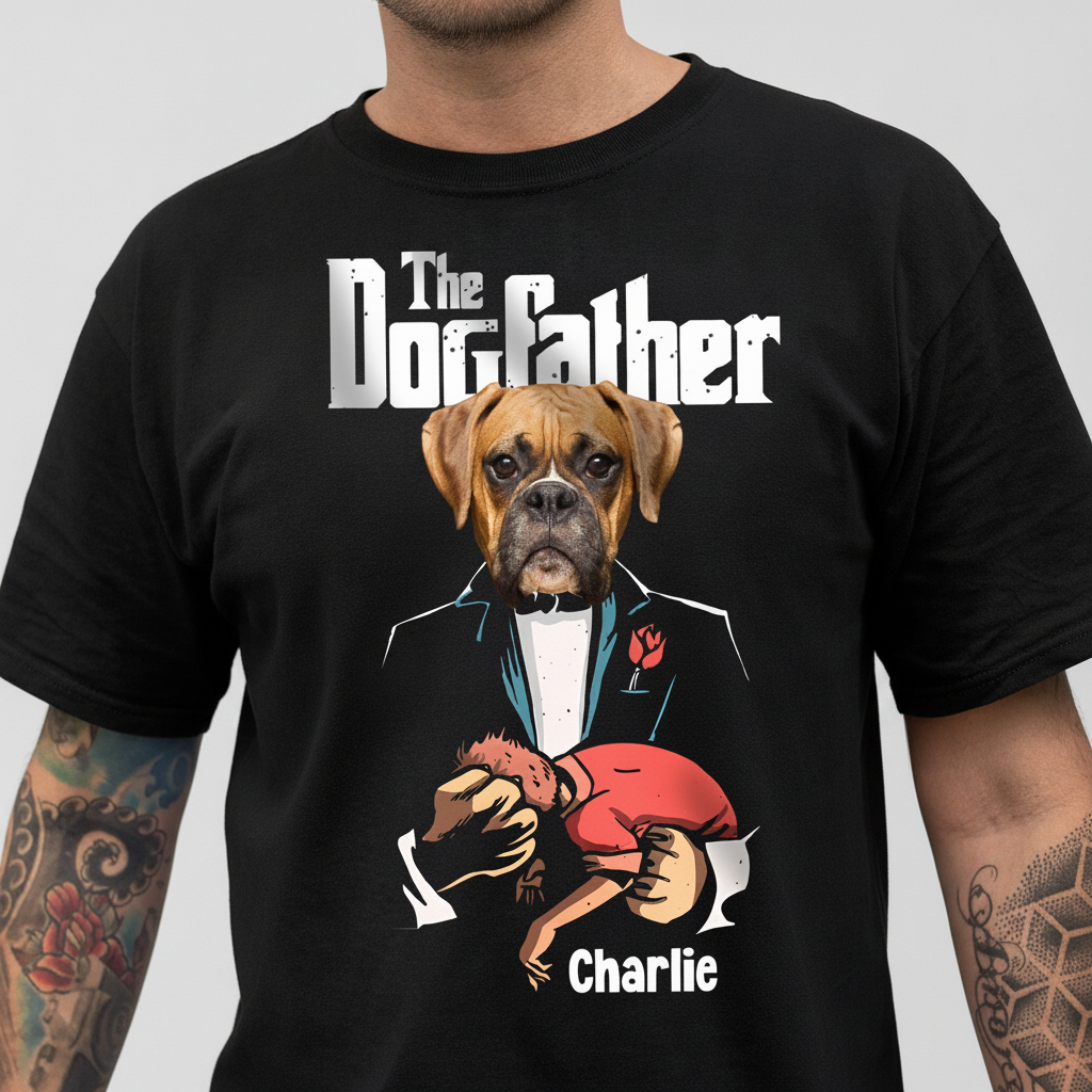 Custom Dog Dogfather Dad T-Shirt — Gift for Dad DB776