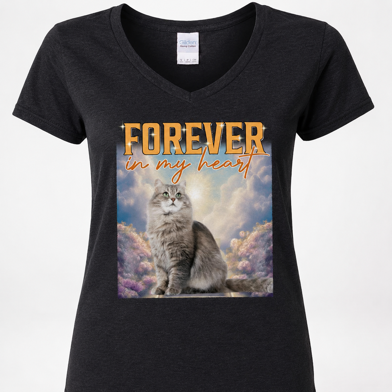 Custom Cat Portrait Retro T-Shirt — Gift for Cat Lovers W9T5W