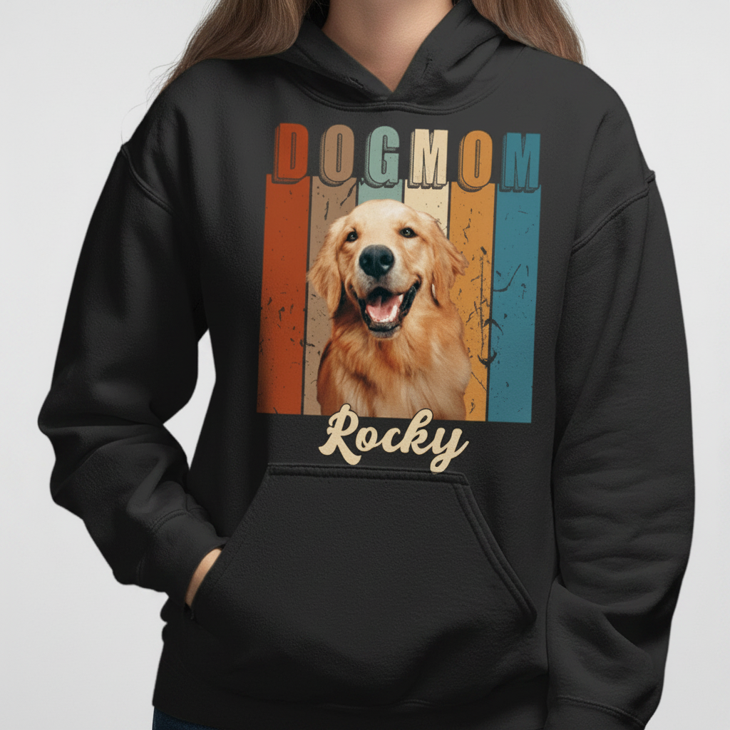Custom Na96 Dogmom Vintagephoto T-Shirt — Gift for Dog Mom E54QA