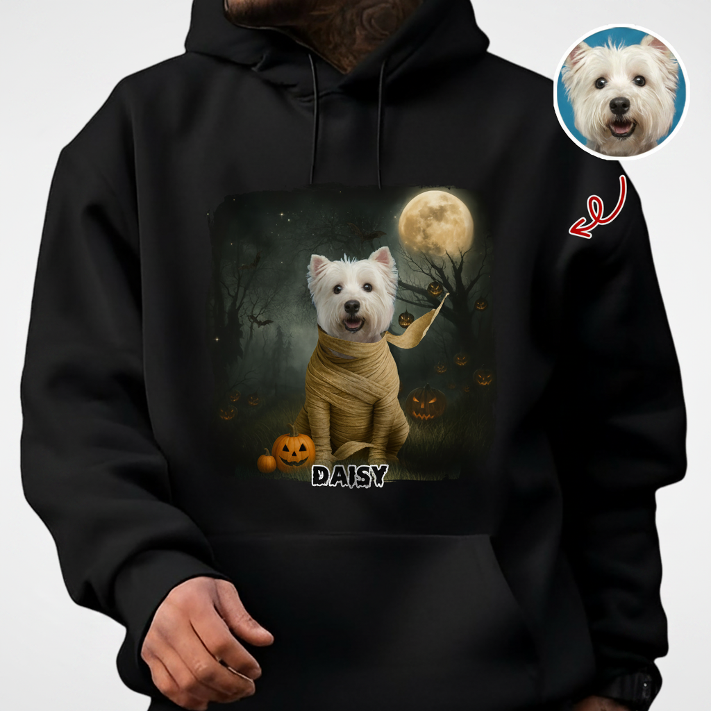Custom Vth Halloween Cute Peeking T-Shirt — Gift for Dog Lovers 863C4