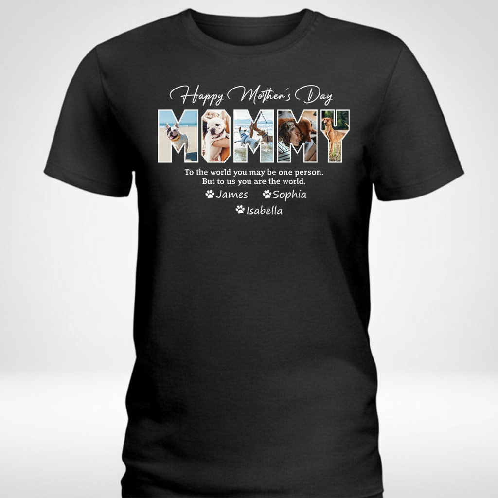 Custom Happy Mothers Day Dog T-Shirt — Gift for Mom ZRRGN