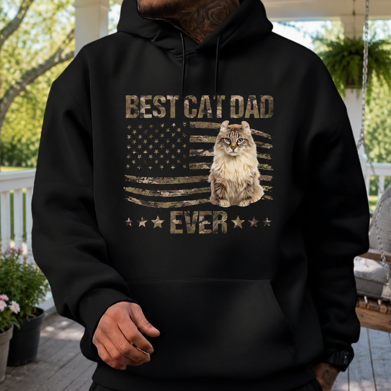 Custom Best Cat Dad Ever T-Shirt — Gift for Dad PYV6V