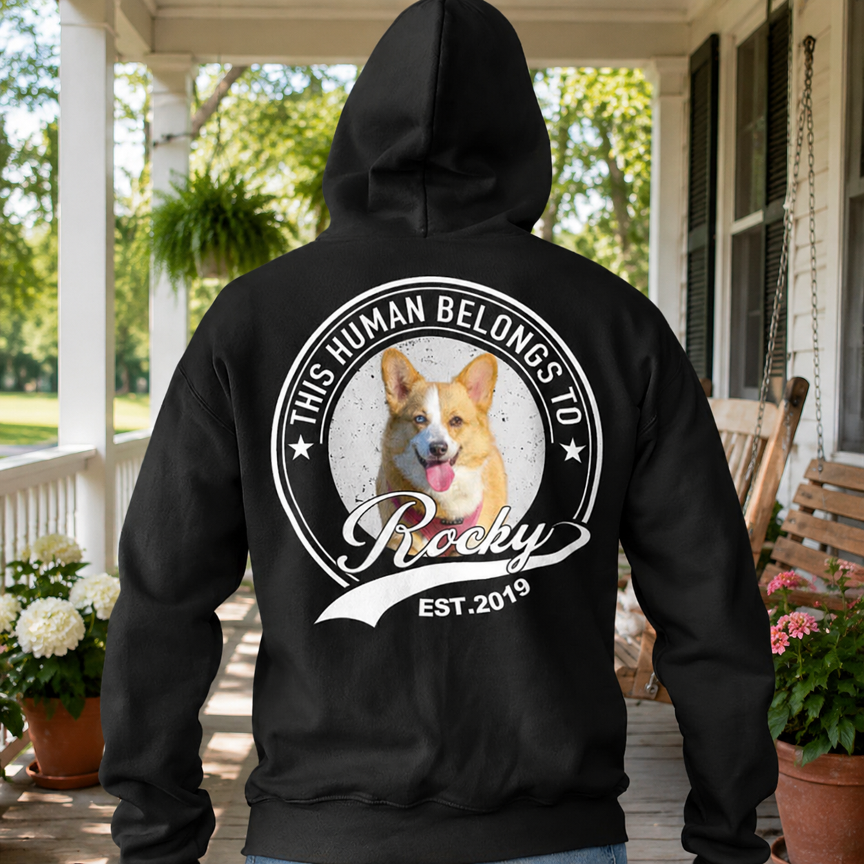 Custom Human Belongs Dog Cat T-Shirt — Gift for Cat Lovers 398VZ