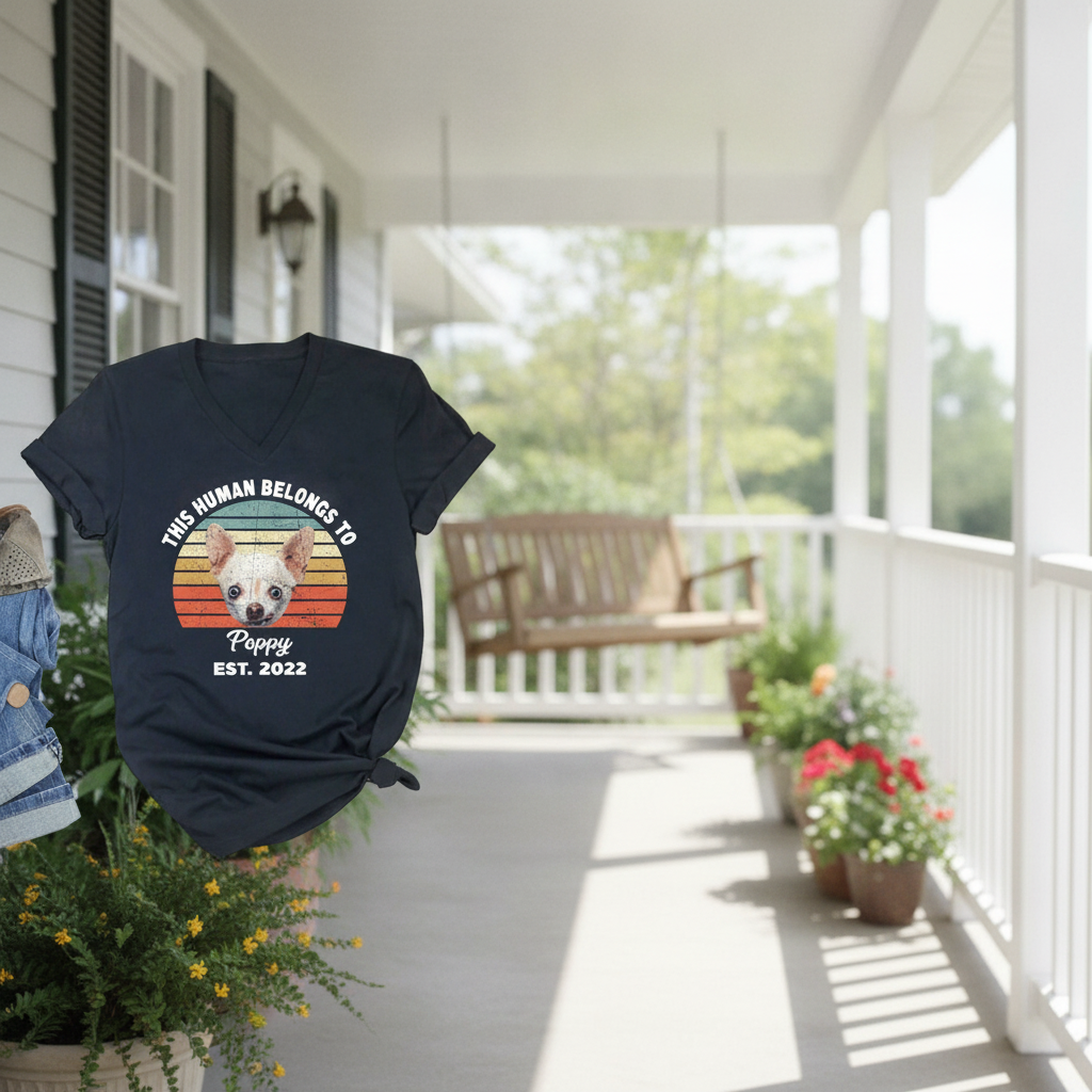 Custom This Human Belongs Vintage T-Shirt — Gift for Dog Lovers EVWA7