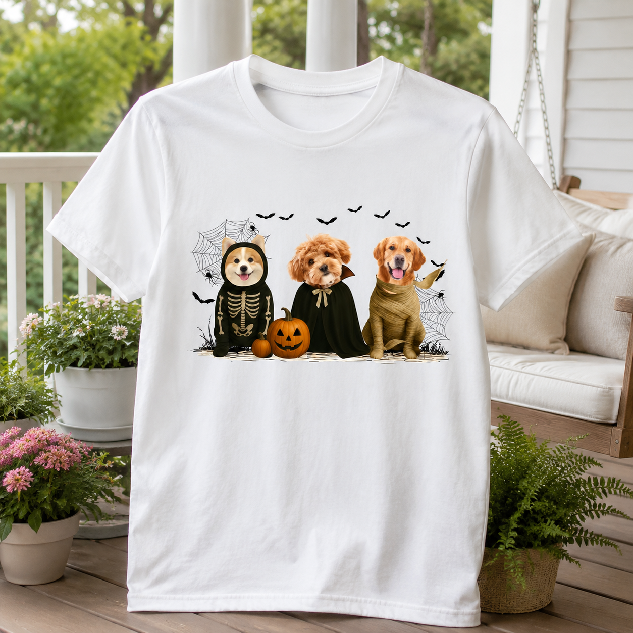Custom Gothic Halloween Dog Lover T-Shirt — Gift for Dog Lovers 5VT7Y