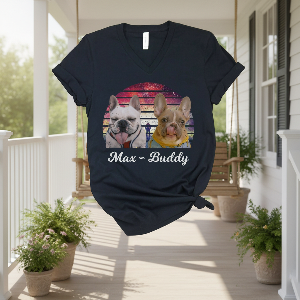 Custom Dog Cat Multiple Background T-Shirt — Gift for Cat Lovers DGR63