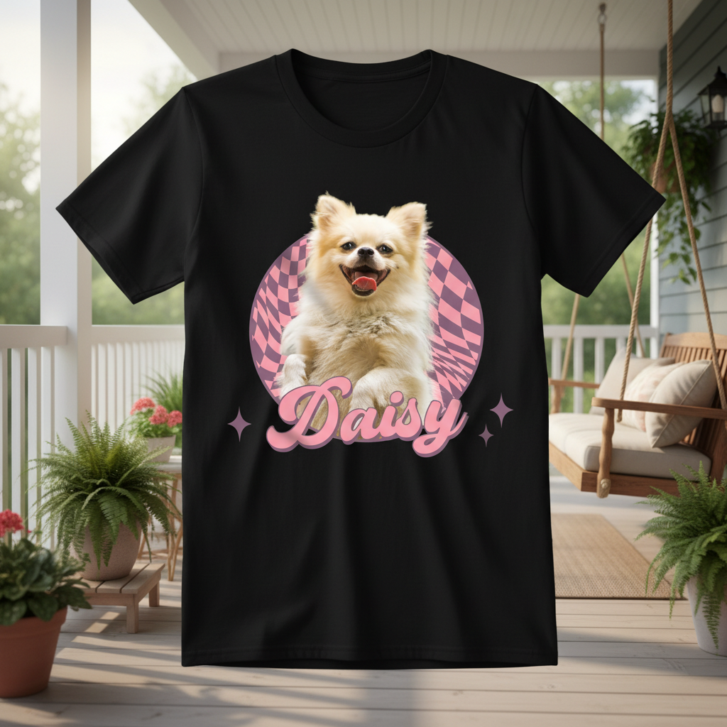 Custom Cute Dog Retro Dark T-Shirt — Gift for Dog Lovers SZKF7
