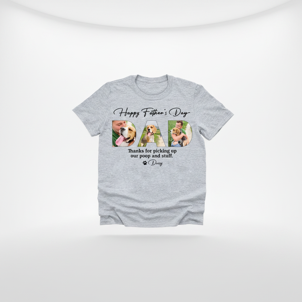 Custom Happy Fathers Day Dog T-Shirt — Gift for Dad NYW4H