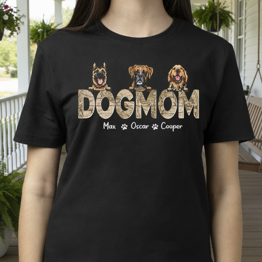 Custom Dog Dad Vintage Map T-Shirt — Gift for Dad ENESN